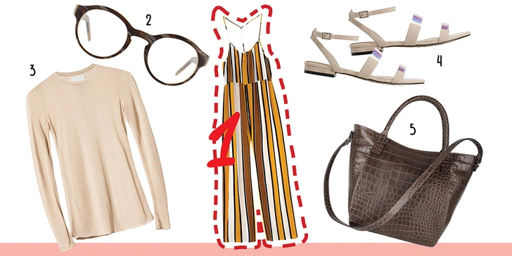 1. Комбинезон, Asos. 2. Очки, Andy Wolf. 3. Топ, H&M. 4. Босоножки, Aldo. 5. Сумка, ASKENT.  | thegirl.ru