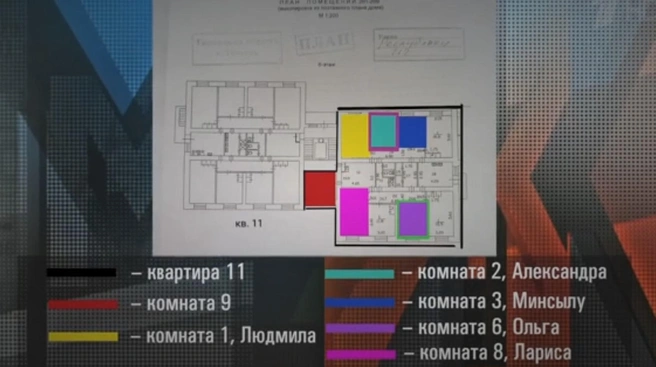 Расположение всех комнат на площадке общежития  | Источник: Первый канал