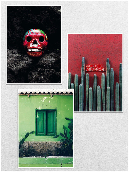 Постеры интерьерные «Южная Америка. Мексика», 3 шт., Ru-Print