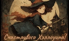 110 открыток на Хэллоуин: с ведьмочками, привидениями, летучими мышами и котиками