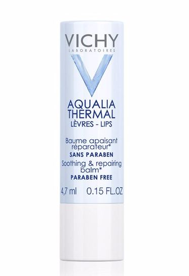 Бальзам-стик для губ Aqualia Thermal, Vichy. Масло карите, глицерин, азиатиковая кислота (центелла азиатика) и витамин Е обеспечат восстановление обезвоженной, сухой, потрескавшейся кожи губ.