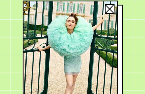 Небрежный хвостик: Лили Коллинз показала модную озорную прическу на весну 2024