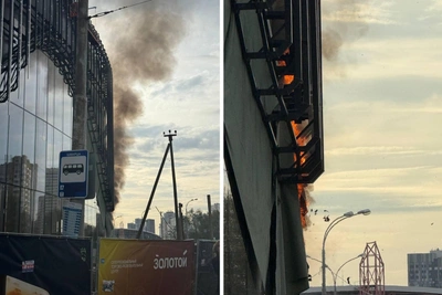 В Екатеринбурге произошел пожар на стройке «Золотого»