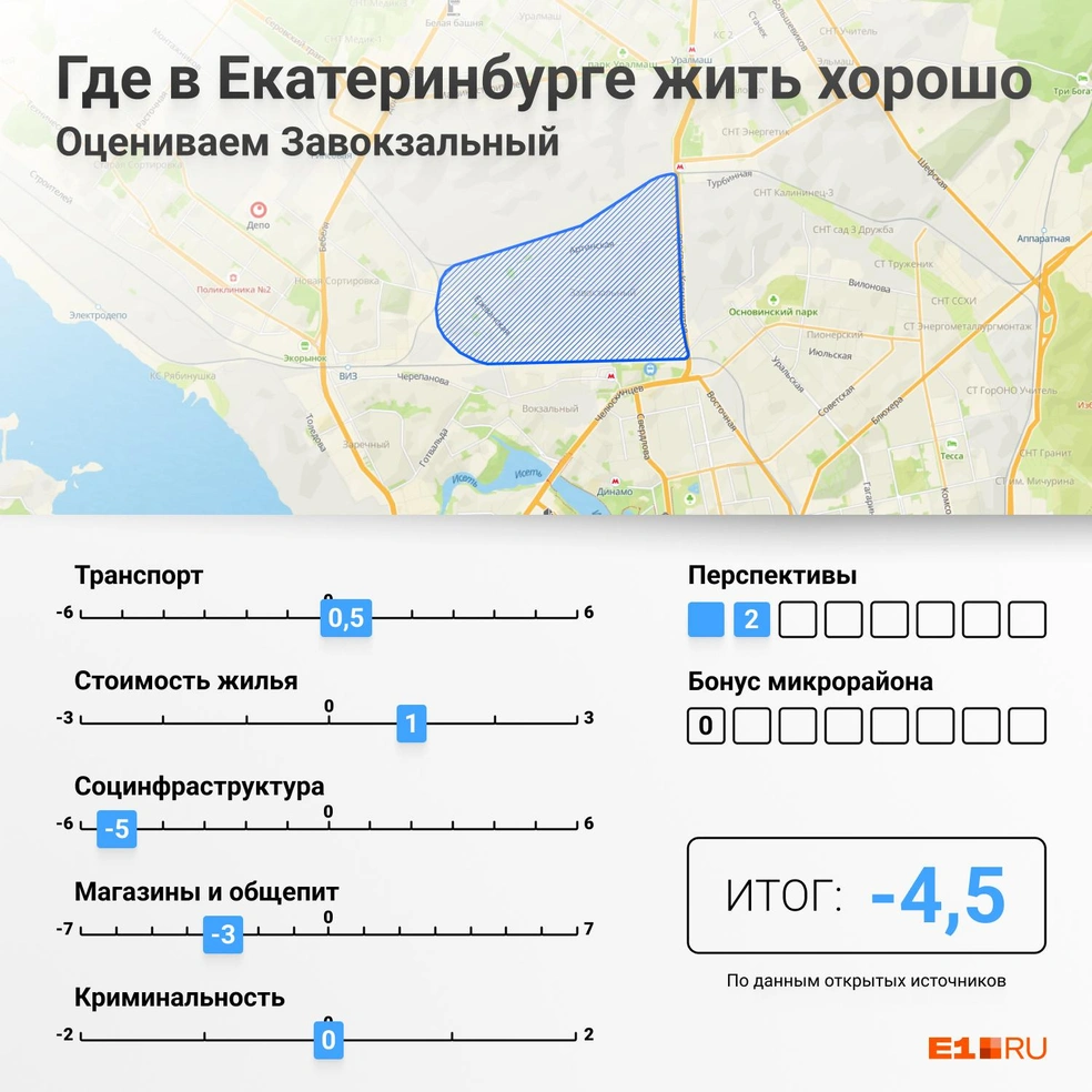 Где жить в Екатеринбурге, Завокзальный, какой микрорайон лучше для жизни -  25 декабря 2023 - Е1.ру