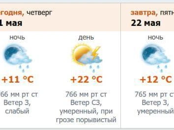 Скриншот прогноза с сайта meteo.nw.ru
