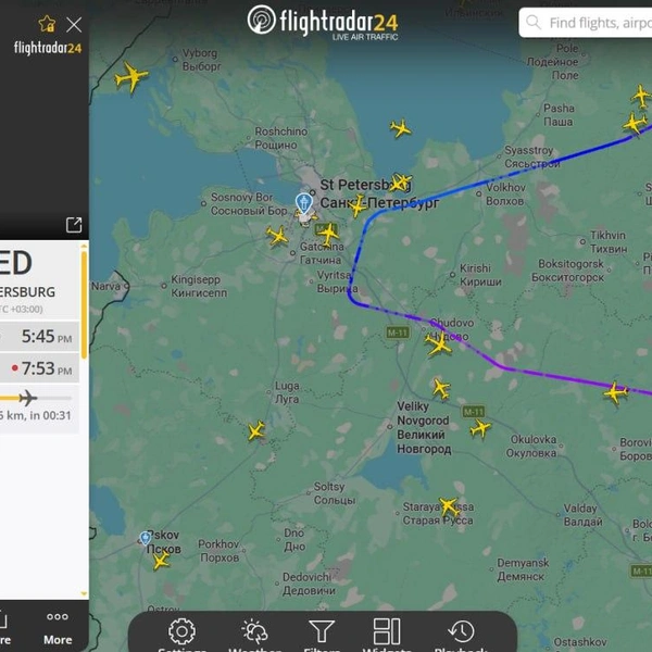 Источник: скриншот/flightradar24.com