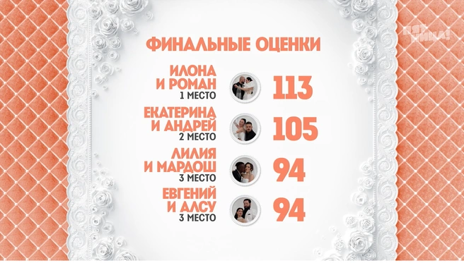 Тюменцы Илона и Роман победили. Другие участники из нашего города — Евгений и Алсу — заняли третье место | Источник: weddings.friday.ru