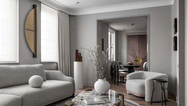 Из трех в одну: квартира 140 м² с оттенками серого