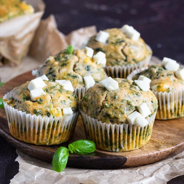 Маффины со шпинатом и сыромПолезная вариация всеми любимых маффинов, перед которыми невозможно устоять.Полный рецепт мафффинов со шпинатом и сыром читайте по ссылке.