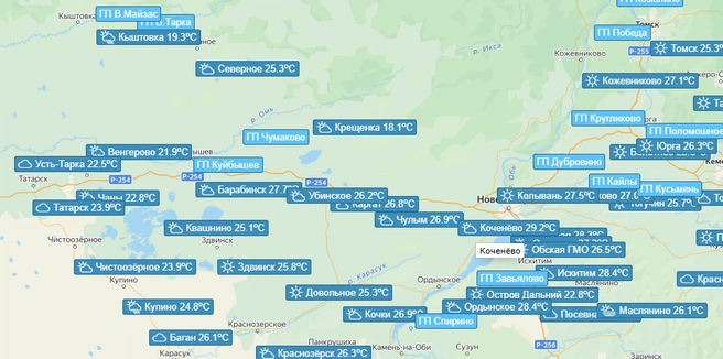 В городах региона температура приближается к +30 градусам | Источник: «Западно-Сибирское УГМС»