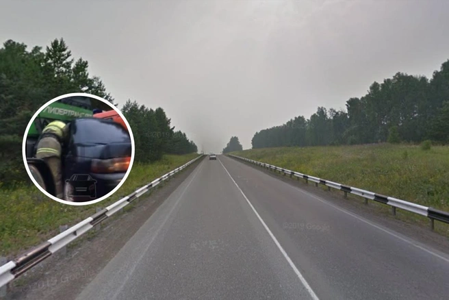 Авария произошла на трассе возле деревни Балай | Источник: google.ru / maps, ЧП Красноярск / vk.com