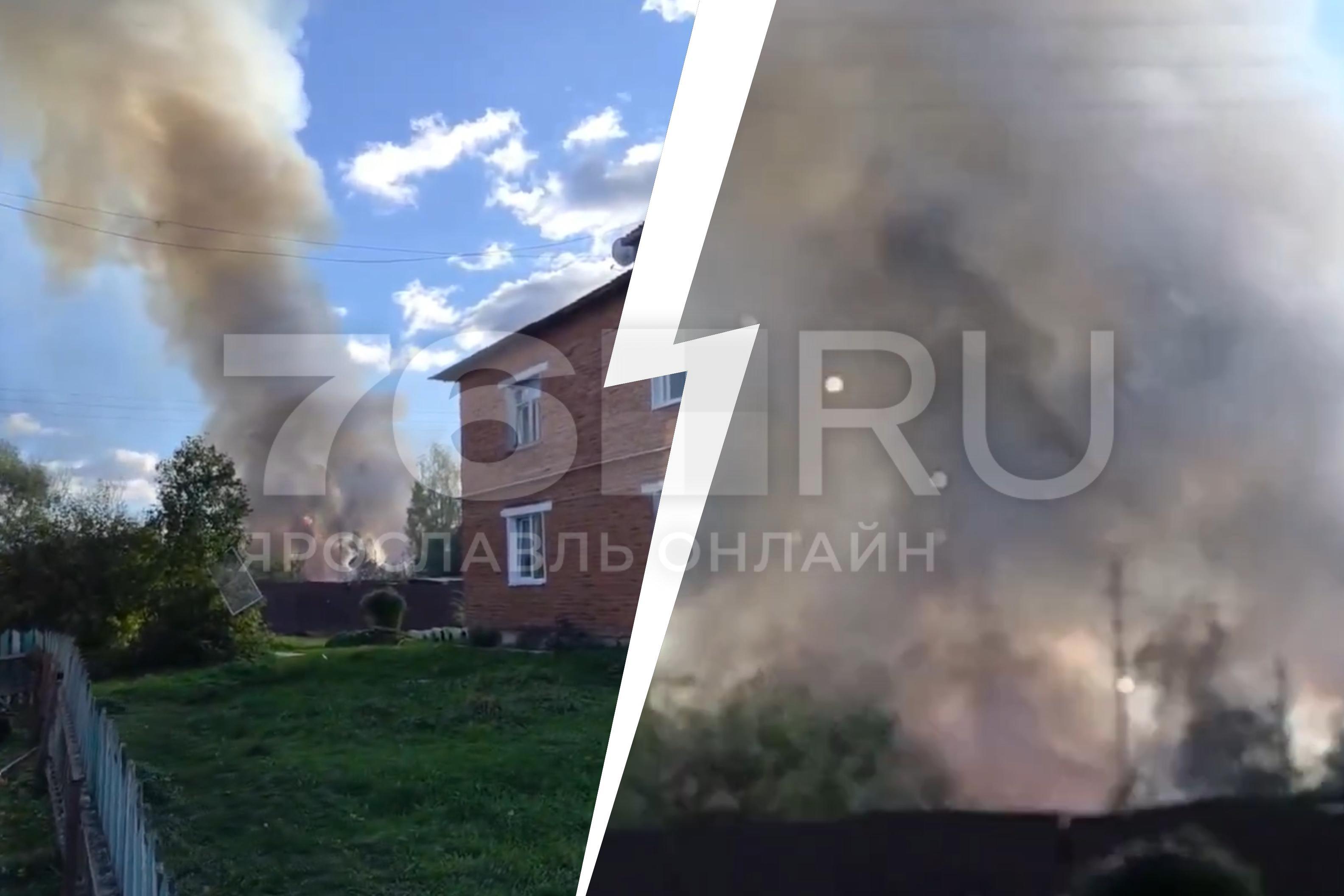 «Столько салюта не видели за всю жизнь»: момент пожара на ярославском заводе петард попал на видео