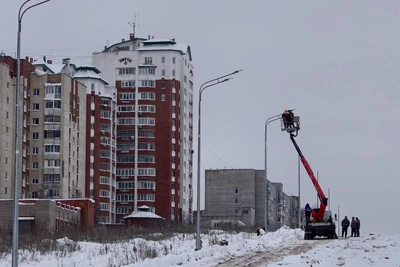 На улице Рабкоров в Уфе начали устанавливать освещение