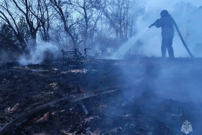 Пожар уничтожил дом многодетной семьи в Алтайском селе