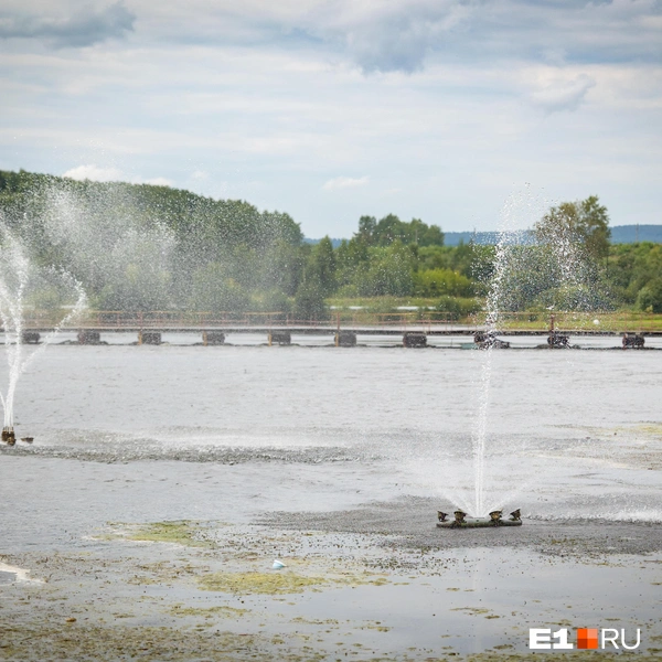 В воде установили фонтаны | Источник: Владислав Лоншаков / E1.RU