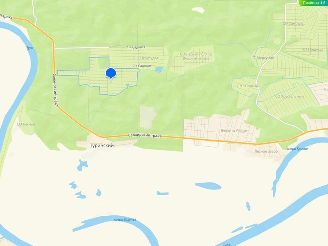 СНТ «Сосенка» находится на Салаирском тракте | Источник: 2GIS