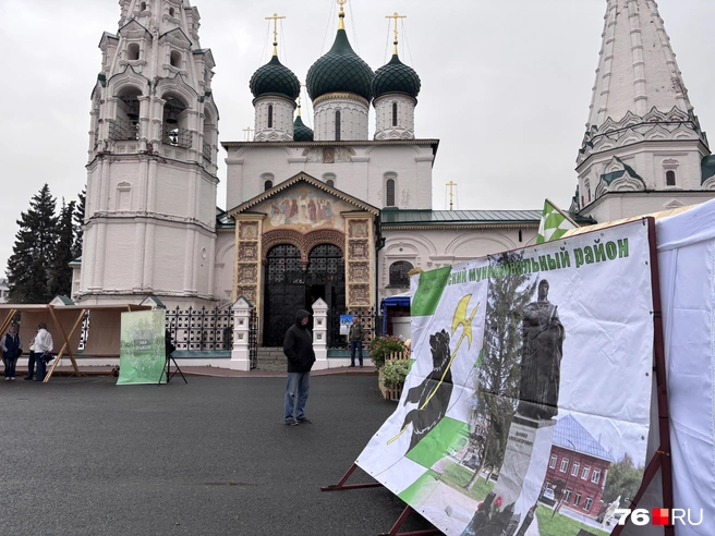 На площади развернулись настоящие торговые ряды | Источник: Анастасия Вязигина / 76.RU