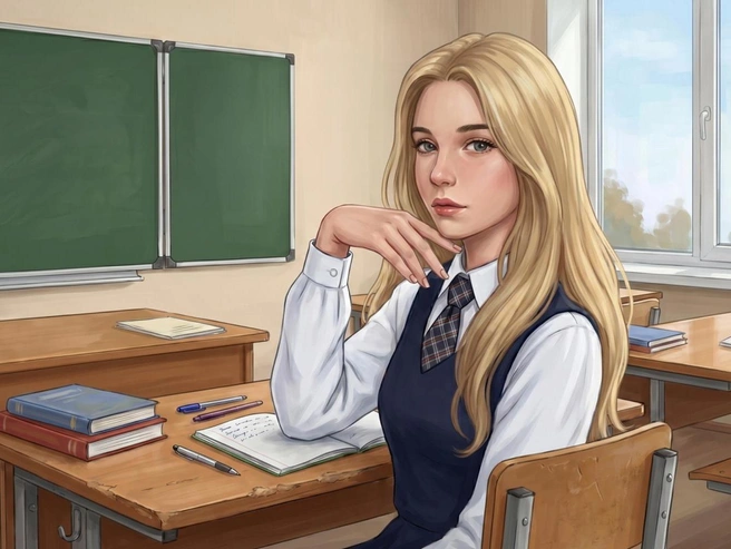 Шестиклассница продолжает обучение в школе | Источник: Юрий Скулыбердин / Городские медиа