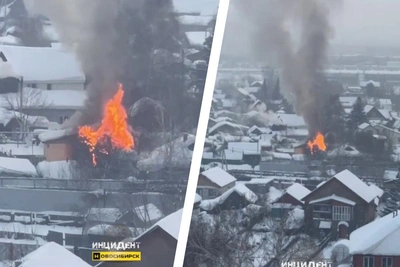 Возгорание частного дома в Ленинском районе Новосибирска