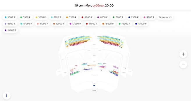 Билеты практически раскупили | Источник: afisha.yandex.ru
