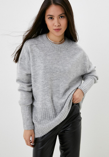 Серый свитер оверсайз с добавлением шерсти