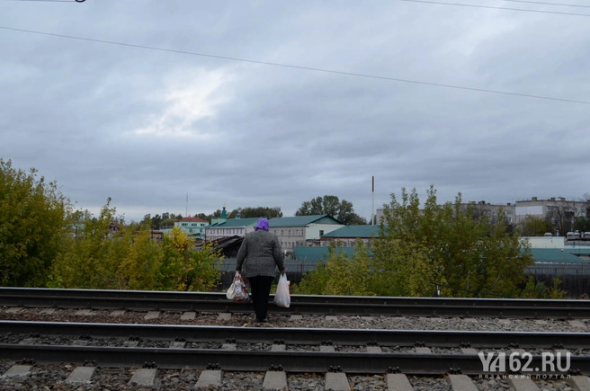 Старушка с пакетами