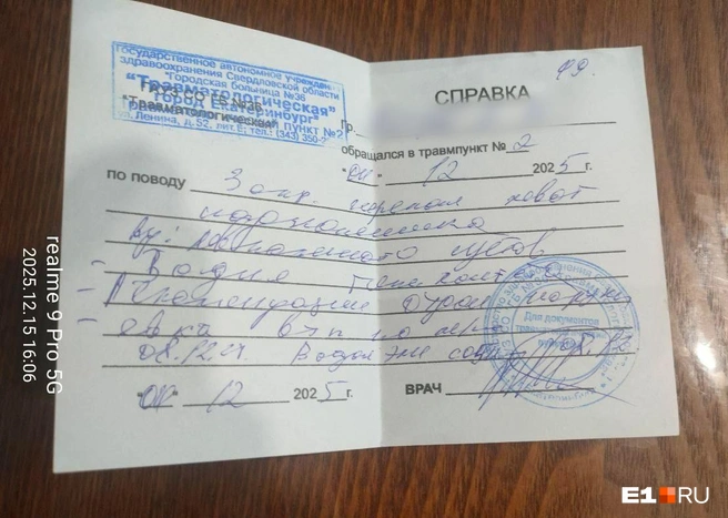 В травмпункте медики обнаружили у пострадавшего закрытый перелом | Источник: читатель E1.RU