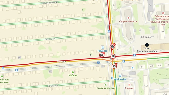 Из-за ДТП возникла пробка | Источник: 2ГИС