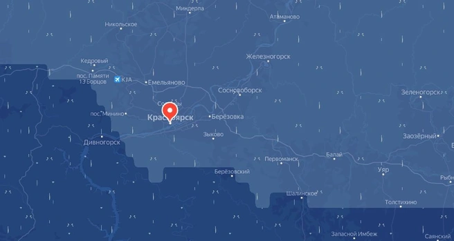 Карта осадков в 19:00&nbsp;10 мая&nbsp;— прогноз | Источник: yandex.ru/pogoda