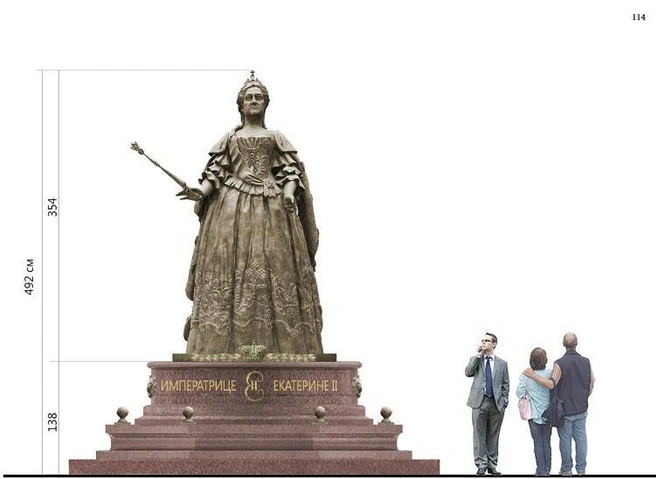 Так согласно эскизному проекту должен выглядеть монумент Екатерины в Ярославле | Источник: мэрия Ярославля