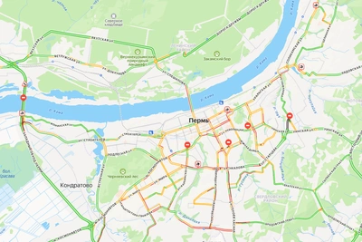 Вечерние девятибалльные заторы сковали Пермь