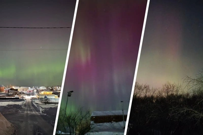 Northern lights color Tomsk Oblast sky in vibrant hues