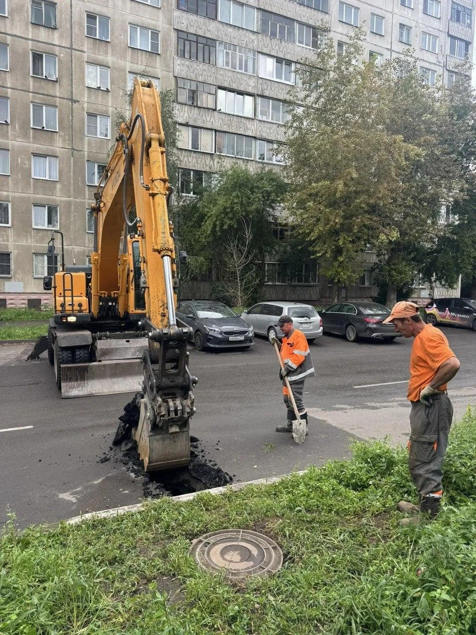 О выходе подрядчика на место в мэрии отчитались приметно в 15 часов 19 августа | Источник: Администрация Красноярска / Telegram