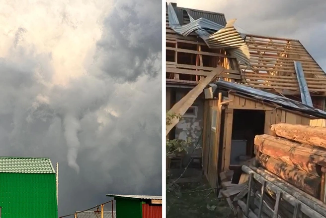 Смерч снес крыши домов | Источник: Подслушано Cуксун / Vk.com