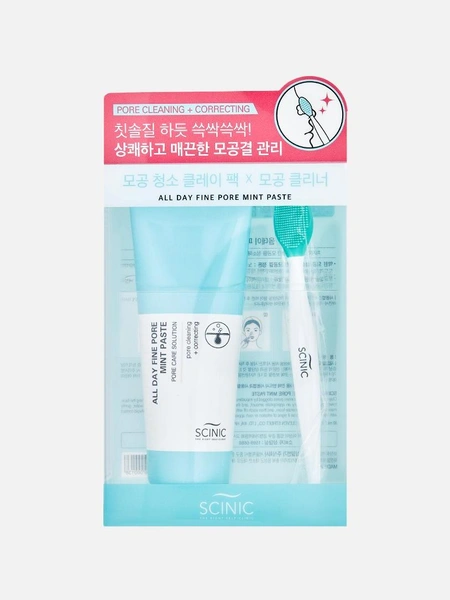 Глиняная маска-паста для очищения пор с мятой All Day Fine Pore Mint Paste Scinic