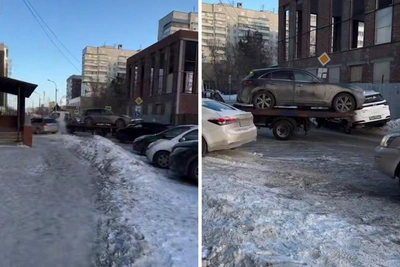 Эвакуатор с Infiniti попал в ДТП в Железнодорожном районе