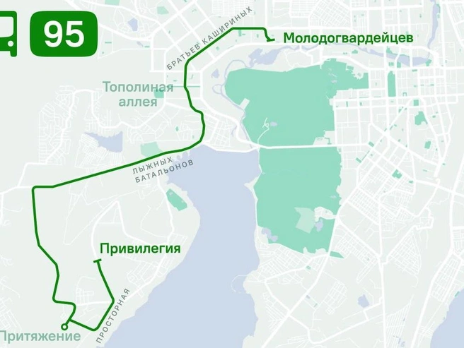 Маршрут №95 соединяет Северо-Запад Челябинска с районом Западный. | Источник: cheltrans / t.me