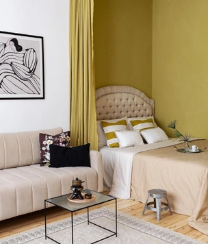 30+ идей для квартир-студий: зонирование, цвета, необычные решения