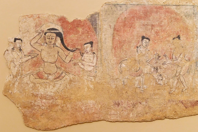 Эрмитаж отреставрировал древнюю роспись из пещерного монастыря Турфана — ее уже можно увидеть | Источник: Станислав Марченко / Государственный Эрмитаж