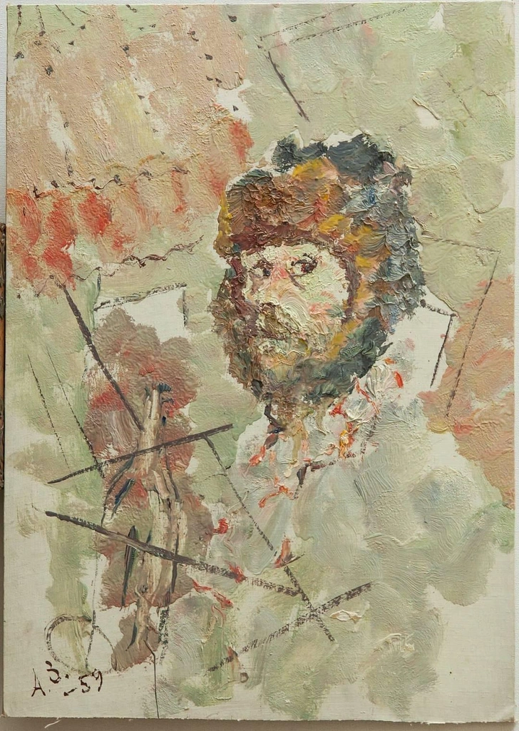 Анатолий Зверев. «Автопортрет в ушанке». 1959 | Источник: пресс-служба выставки