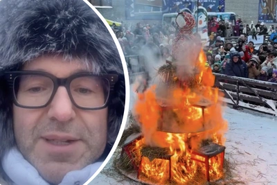 Андрей Малахов запечатлел сжигание Масленицы в Апатитах