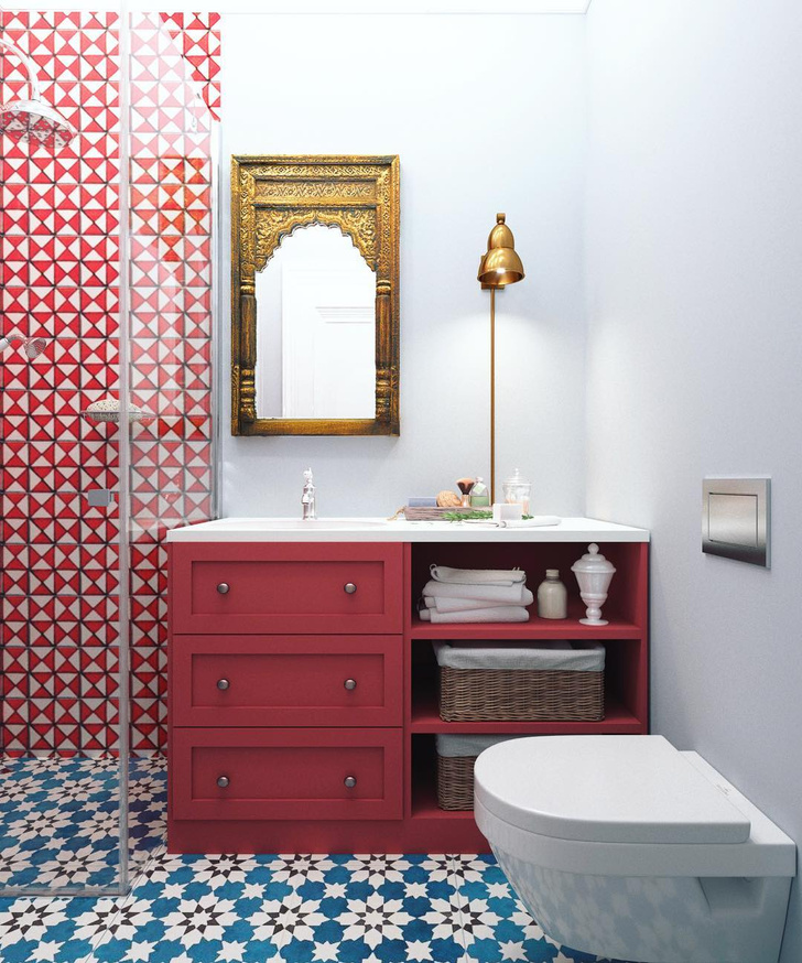 Крашеные стены в ванной комнате: 10 примеров из Instagram (запрещенная в России экстремистская организация)