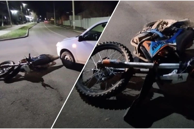 Unlicensed Teenager Crashes Pit Bike Into Lada Granta in Nevinnomyssk
