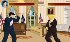 Кандидат в президенты США выпустил компьютерную игру, в которой он всех бьёт