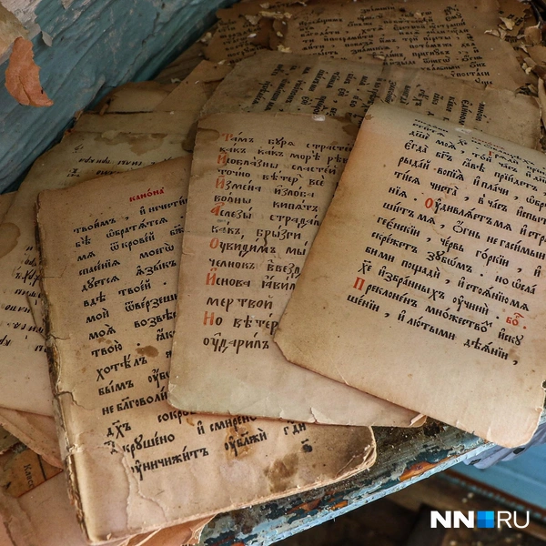 Обрывки книги на церковнославянском языке | Источник: Наталья Бурухина / NN.RU