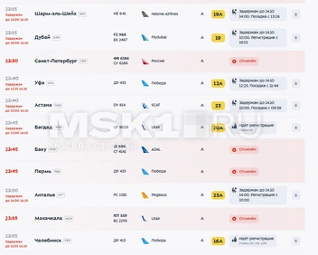 Источник: онлайн-табло Внуково, vnukovo.ru
