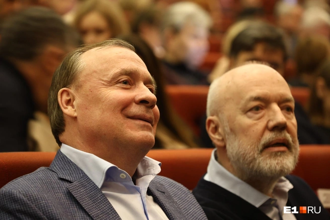 Мэр Екатеринбурга Алексей Орлов (слева) и депутат Госдумы Павел Крашенинников (справа) | Источник: Владислав Лоншаков / E1.RU