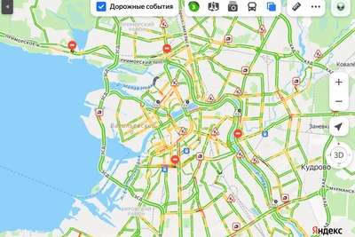 Пробки в Петербурге в сентябре ниже обычного