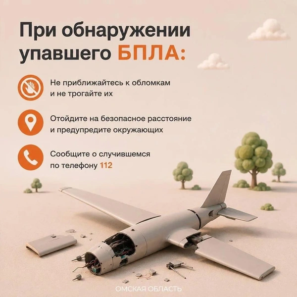 При обнаружении БПЛА&nbsp;— не подходить и не трогать | Источник: «Виталий Хоценко» / max.ru