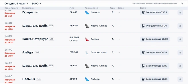 Задержки в аэропорту Внуково | Источник: vnukovo.ru